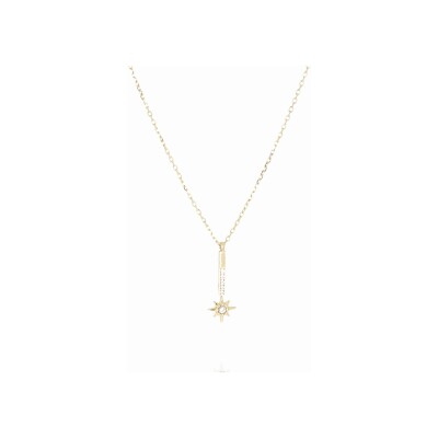 Collier Zag Dispara en acier doré et oxyde de zirconium