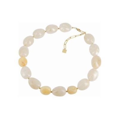 Collier Zag Tatiana en acier doré et résine