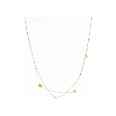 Collier Zag Bagi en acier doré, Vert
