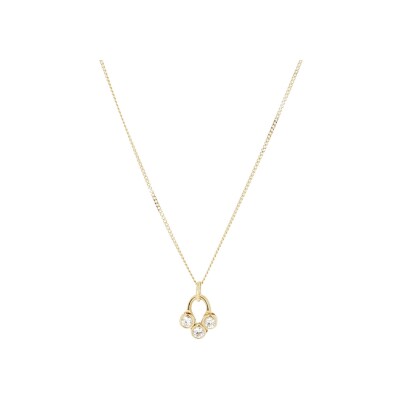 Collier Zag Rossi en acier doré et oxyde de zirconium