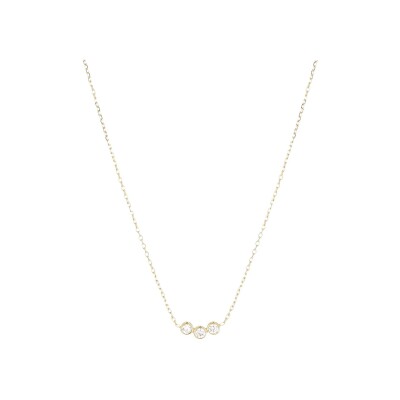 Collier Zag Donato en acier doré et oxyde de zirconium