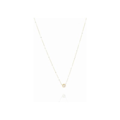 Collier Zag Cassio en acier doré et oxyde de zirconium