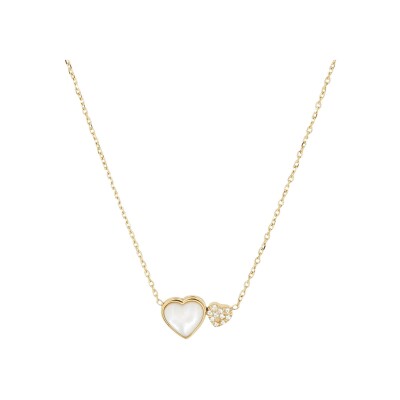 Collier Zag Naïma en acier doré et oxyde de zirconium