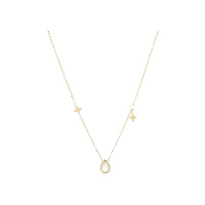 Collier Zag Liorine  en acier doré et nacre