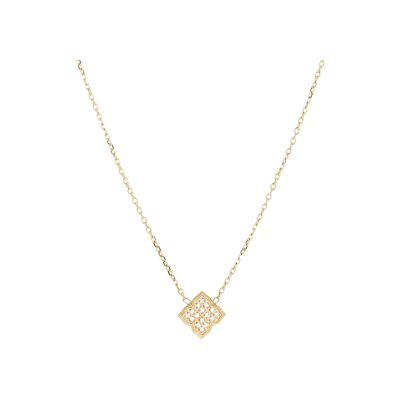 Collier Zag Norris  en acier doré et oxyde de zirconium