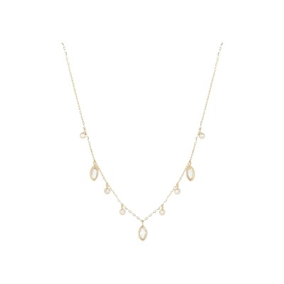 Collier Zag Azelie  en acier doré et oxyde de zirconium