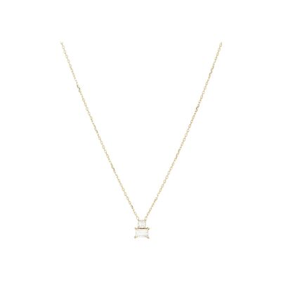 Collier Zag Enea  en acier doré et oxyde de zirconium