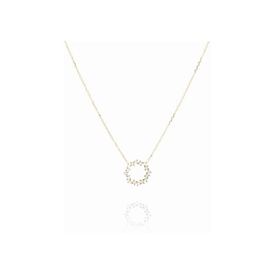 Collier Zag Juki en acier doré et oxyde de zirconium