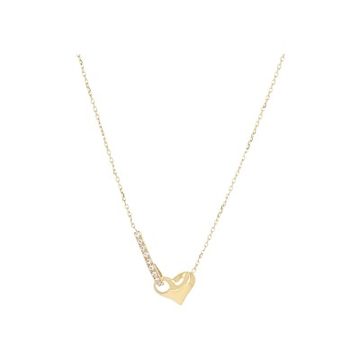 Collier Zag Sélénia  en acier doré et oxyde de zirconium