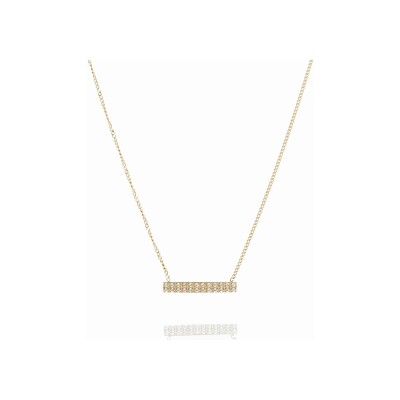 Collier Zag Cinzia en acier doré et oxyde de zirconium