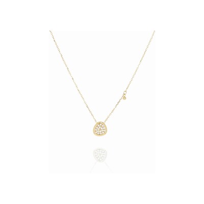 Collier Zag Niralis en acier doré et oxyde de zirconium