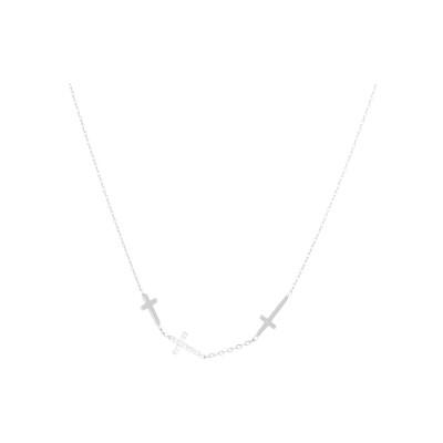 Collier Zag Alvida en acier et oxyde de zirconium