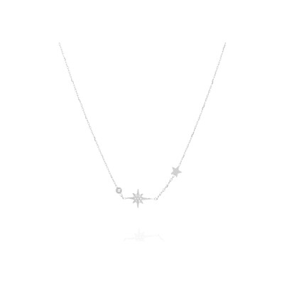 Collier Zag Dresden en acier et oxyde de zirconium