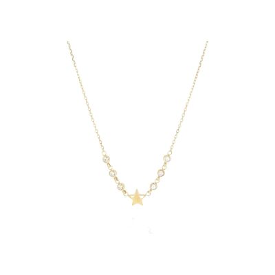 Collier Zag Nefertari  en acier doré et oxyde de zirconium