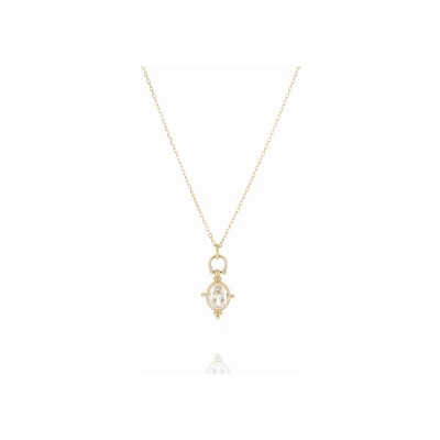 Collier Zag Nysa en acier doré et oxyde de zirconium
