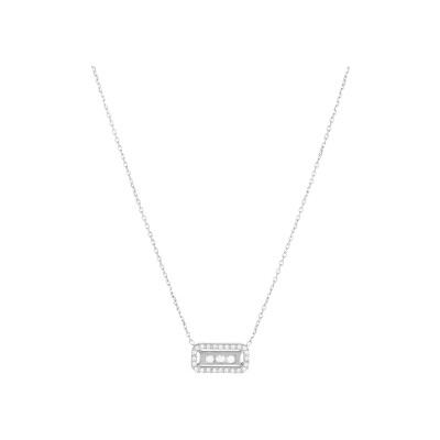 Collier Zag Cléophée  en acier et oxyde de zirconium