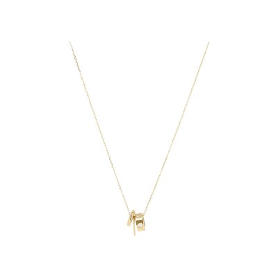 Collier Zag Soraya  en acier doré et oxyde de zirconium