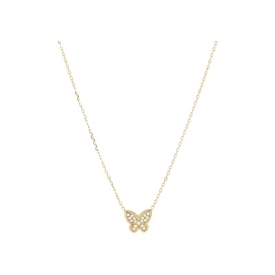 Collier Zag Logan  en acier doré et oxyde de zirconium