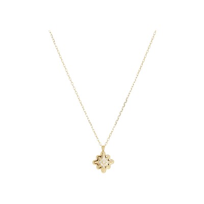 Collier Zag Acilia en acier doré et oxyde de zirconium