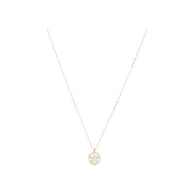Collier Zag Alvéria  en acier doré et oxyde de zirconium