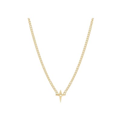 Collier Zag Thingy  en acier doré et oxyde de zirconium