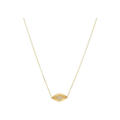 Collier Zag Erone  en acier doré et oxyde de zirconium