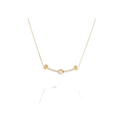 Collier Zag Ghisoni en acier doré et oxyde de zirconium