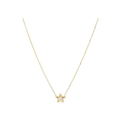 Collier Zag Aghione  en acier doré et oxyde de zirconium