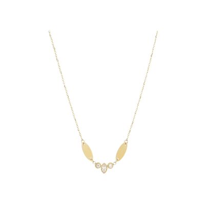 Collier Zag Cervaro  en acier doré et perle d'imitation