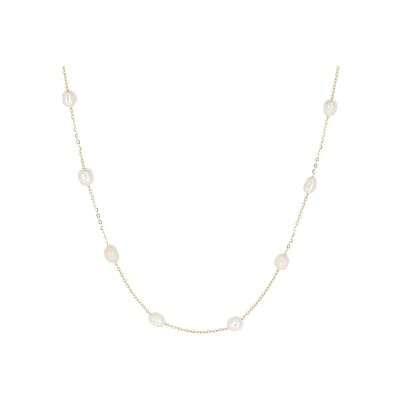 Collier Zag Vieste  en acier doré et perle d'imitation