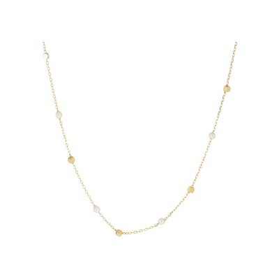 Collier Zag Gargano en acier doré et perle