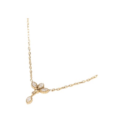 Collier Zag Erchie  en acier doré et oxyde de zirconium