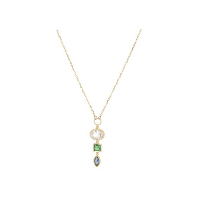 Collier Zag Capo en acier doré et oxyde de zirconium