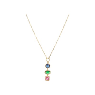 Collier Zag Pardu en acier doré et oxyde de zirconium