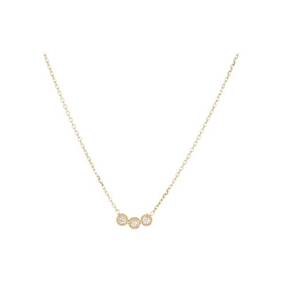 Collier Zag Taormine en acier doré et oxyde de zirconium