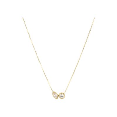 Collier Zag Galatina  en acier doré et oxyde de zirconium