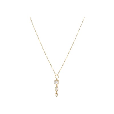 Collier Zag Ugento  en acier doré et oxyde de zirconium