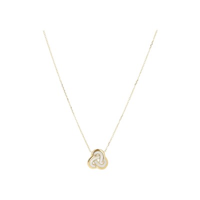 Collier Zag Tossilo  en acier doré et nacre