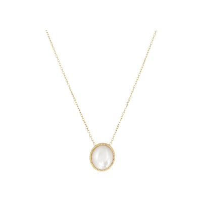 Collier Zag Nuoro  en acier doré et nacre