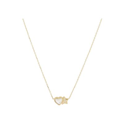 Collier Zag Sassari  en acier doré et oxyde de zirconium