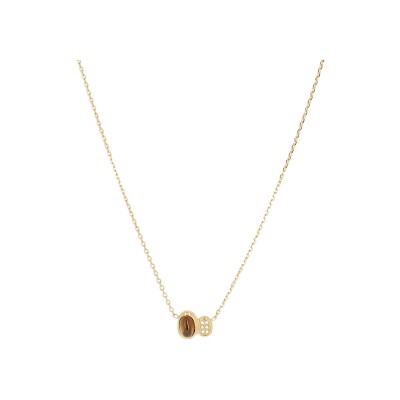 Collier Zag Nicolosi  en acier doré et oxyde de zirconium