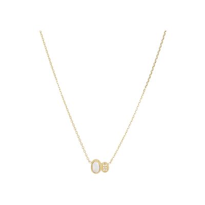 Collier Zag Nicolosi  en acier doré et oxyde de zirconium
