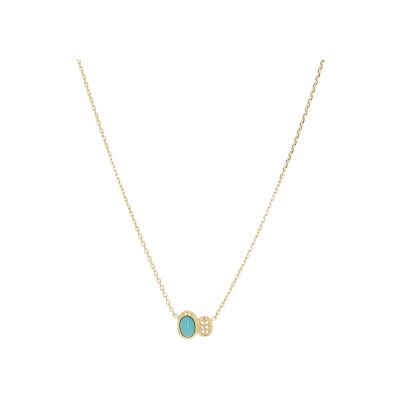 Collier Zag Nicolosi  en acier doré et oxyde de zirconium