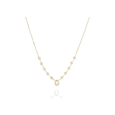 Collier Zag Adrano  en acier doré et oxyde de zirconium
