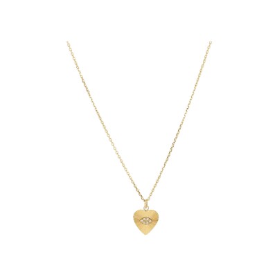 Collier Zag Bronte en acier doré et oxyde de zirconium