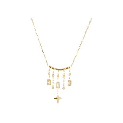 Collier Zag Cutro en acier doré et oxyde de zirconium