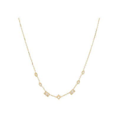 Collier Zag Sersale  en acier doré et oxyde de zirconium