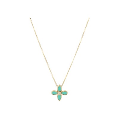 Collier Zag Molini  en acier doré et oxyde de zirconium