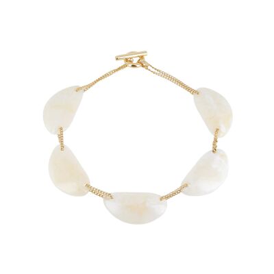 Collier Zag Lento  en acier doré et acétate