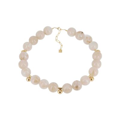 Collier Zag Godella en acier doré et acétate